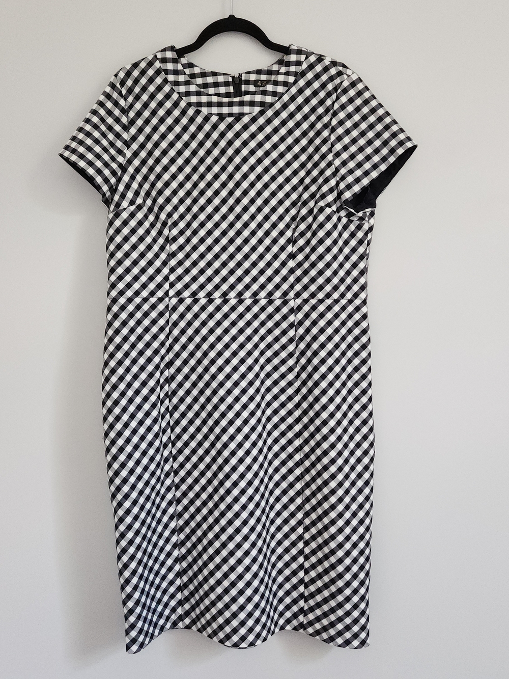 Brooks Brothers Navy and White Gingham Midi Dress